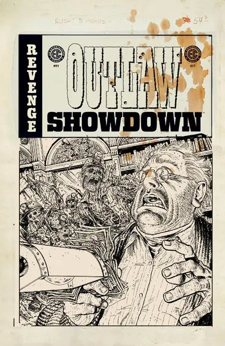 EC OUTLAW SHOWDOWN #1 CVR E INC 1:20 TONY MOORE B&W ARTIST EDITION VAR Oni Press