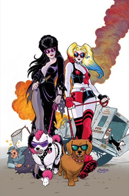 HARLEY QUINN X ELVIRA #2 CVR F AMANDA CONNER DOGS FOIL VIRGIN VAR DYNAMITE Entertainment