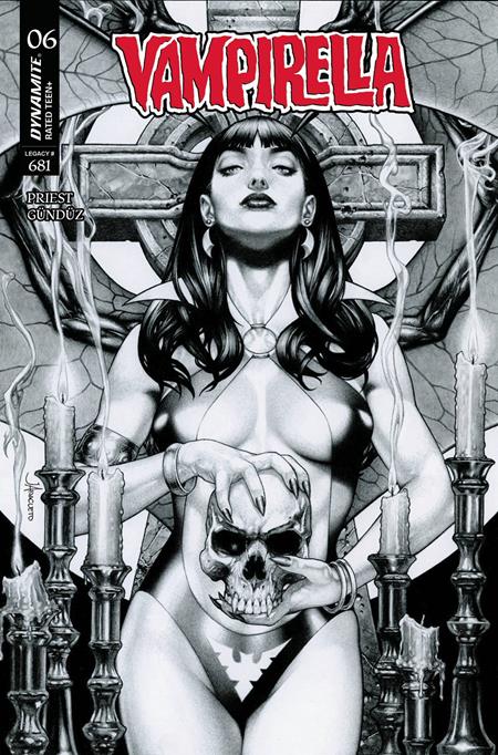 VAMPIRELLA (2025) #6 CVR J INCENTIVE 1:15 JAY ANACLETO B&W VAR DYNAMITE Entertainment