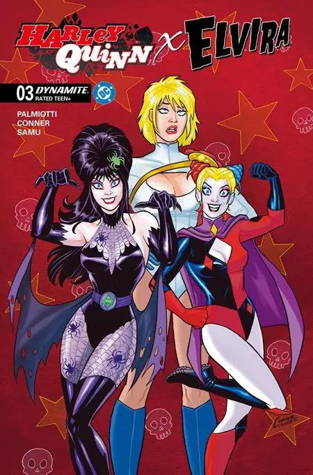 HARLEY QUINN X ELVIRA #3 CVR A AMANDA CONNER RED DYNAMITE Entertainment
