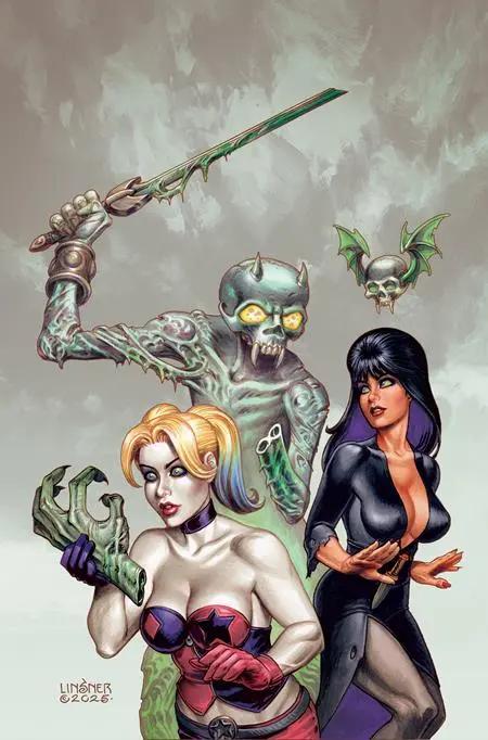 HARLEY QUINN X ELVIRA #3 CVR I INC 1:15 JOSEPH MICHAEL LINSNER VIRGIN VAR DYNAMITE Entertainment