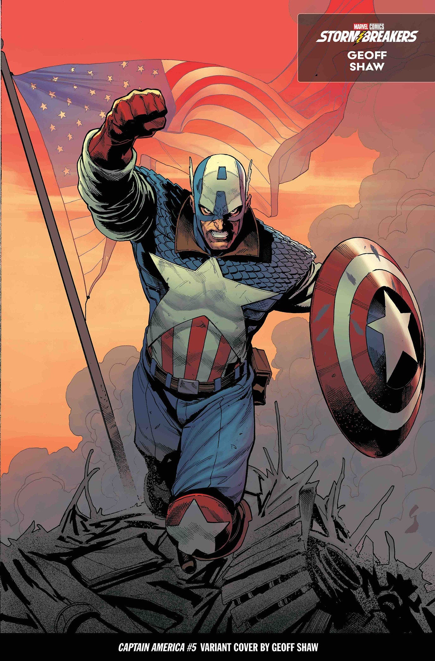 CAPTAIN AMERICA #5 GEOFF SHAW FROM THE CHAOS A COSTUME VARIANT Marvel