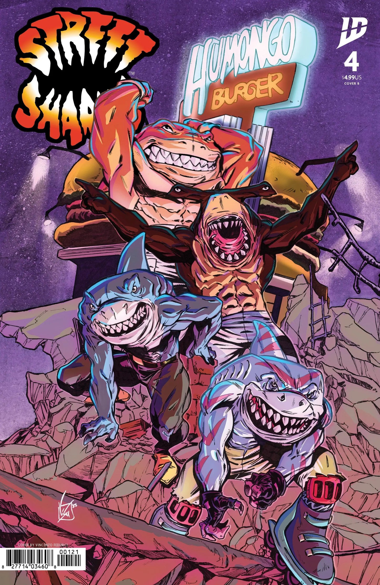 Street Sharks #4 Variant B (Federici) IDW Publishing
