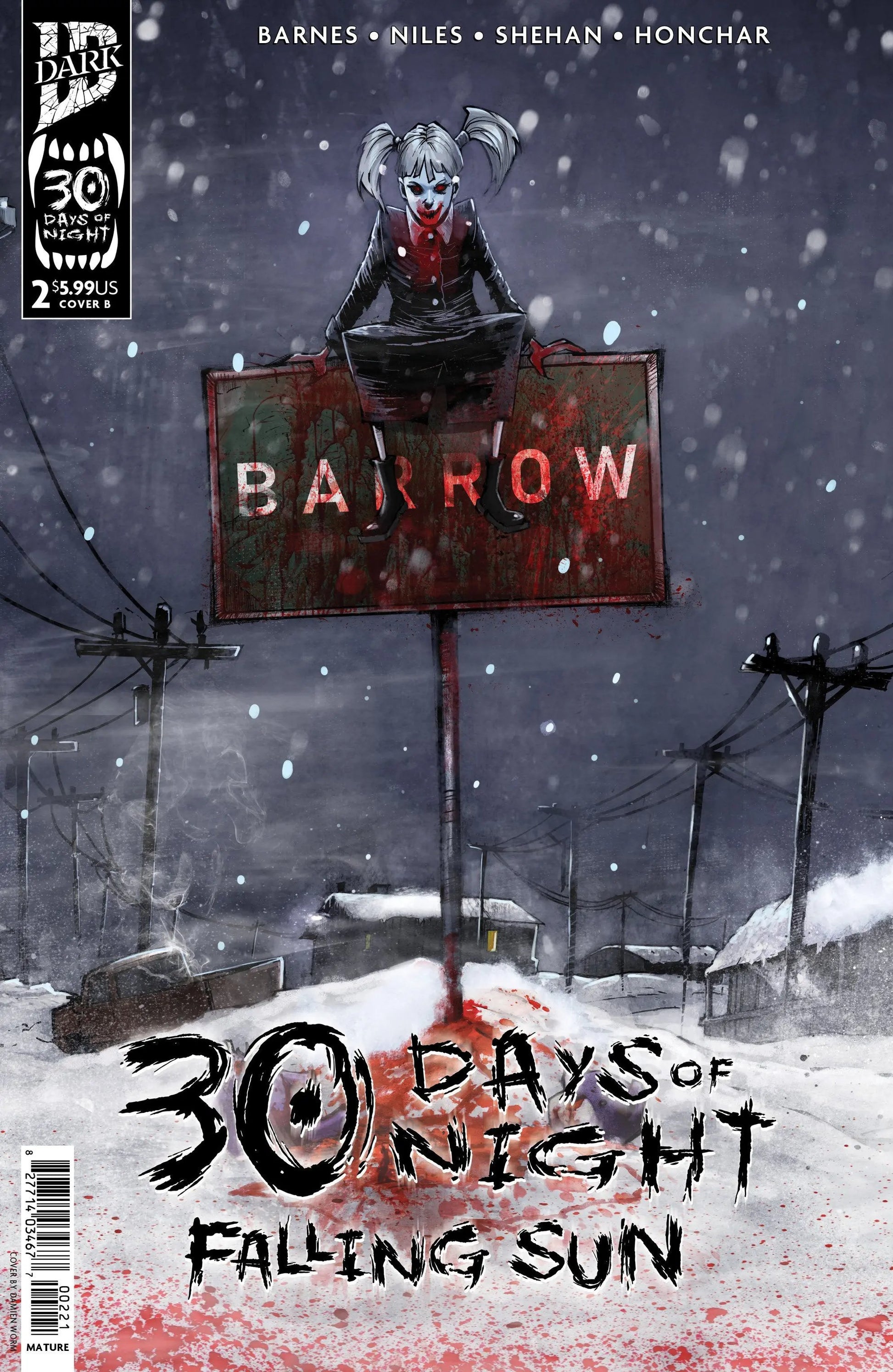30 Days of Night: Falling Sun #2 Variant B (Damien Worm) IDW Publishing