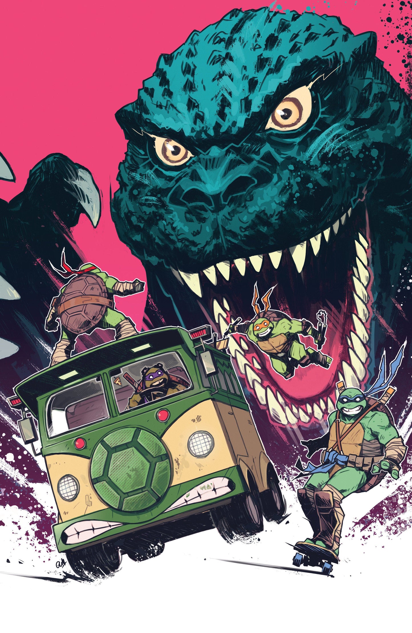 Teenage Mutant Ninja Turtles x Godzilla #3 Variant RI (25) (Wijngaard Full Art) 1:25 IDW Publishing