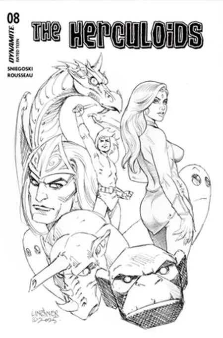 HERCULOIDS #8 CVR E INCENTIVE 1:10 JOSEPH MICHAEL LINSNER LINE ART VARIANT DYNAMITE Entertainment
