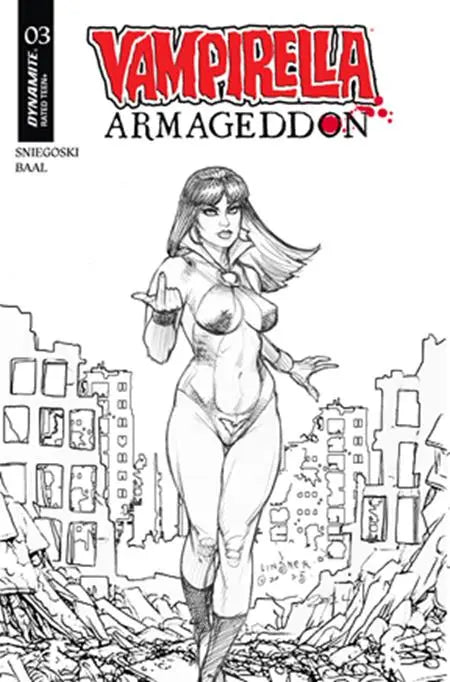 VAMPIRELLA ARMAGEDDON #3 CVR G INCENTIVE 1:10 JOSEPH MICHAEL LINSNER LINE ART VARIANT DYNAMITE Entertainment