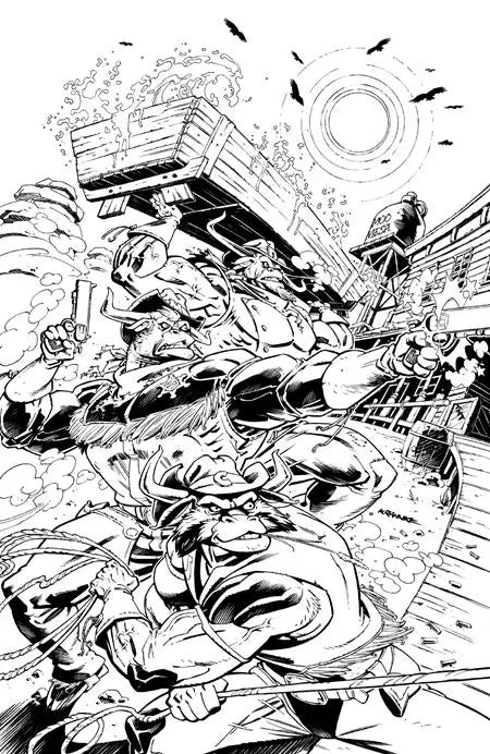 WILD WEST COW-BOYS OF MOO MESA #1 (OF 4) CVR I INCENTIVE 1:50 ANDREW KRAHNKE B&W VARIANT Oni Press