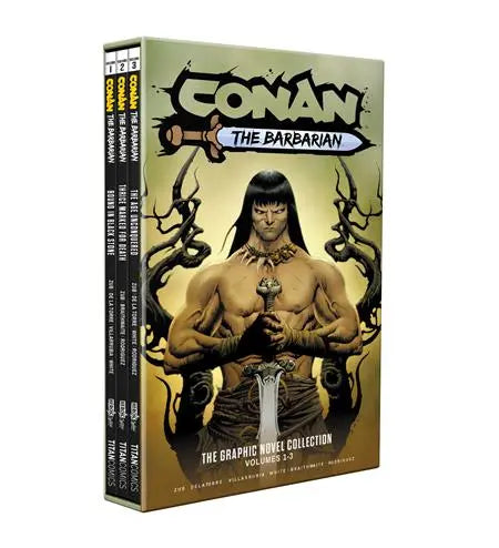 CONAN THE BARBARIAN TP VOL 01-03 SLIPCASE SET DIRECT MARKET EDITION JAE LEE CVR (MR) Titan Comics