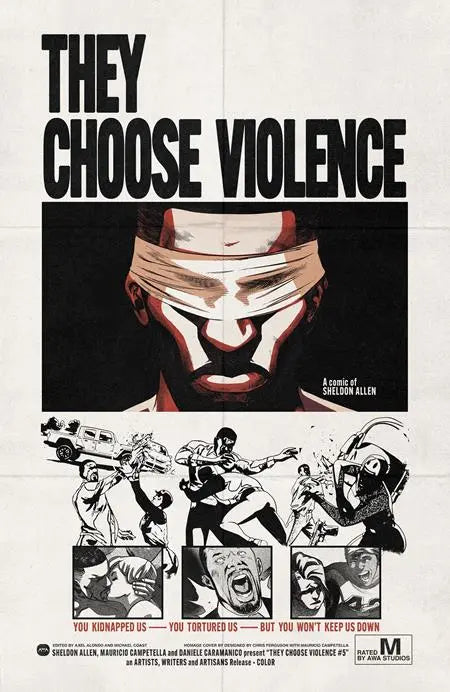THEY CHOOSE VIOLENCE #5 (OF 5) CVR B CHRIS FERGUSON & MAURICIO CAMPETELLA BLAXPLOITATION FILM HOMAGE VAR (MR) AWA Studios