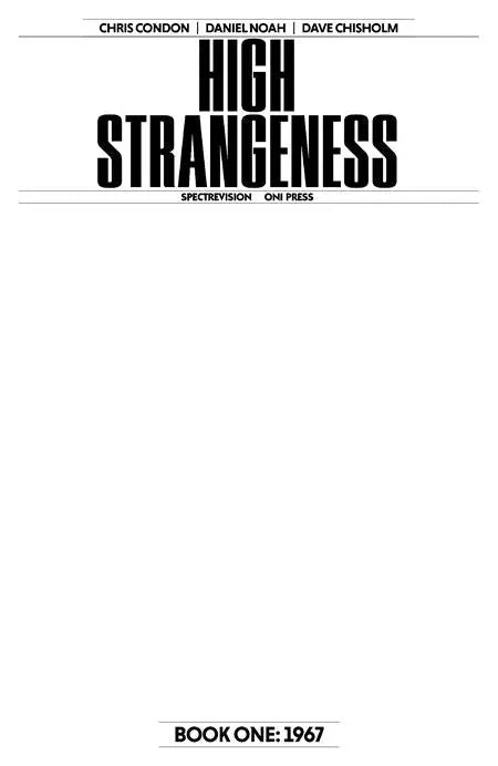 HIGH STRANGENESS #1 (OF 5) CVR G BLANK SKETCH VAR Oni Press