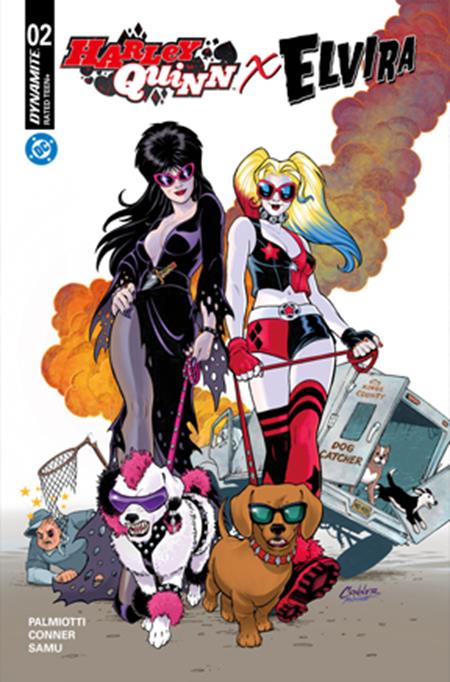 HARLEY QUINN X ELVIRA #2 CVR A AMANDA CONNER DOGS DYNAMITE Entertainment