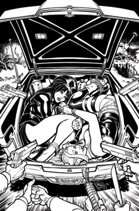 HARLEY QUINN X ELVIRA #2 CVR O INCENTIVE 1:15 CHAD HARDIN LINE ART VIRGIN VAR DYNAMITE Entertainment