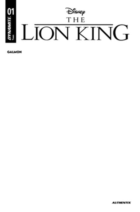 LION KING #1 CVR E BLANK AUTHENTIX VAR DYNAMITE Entertainment