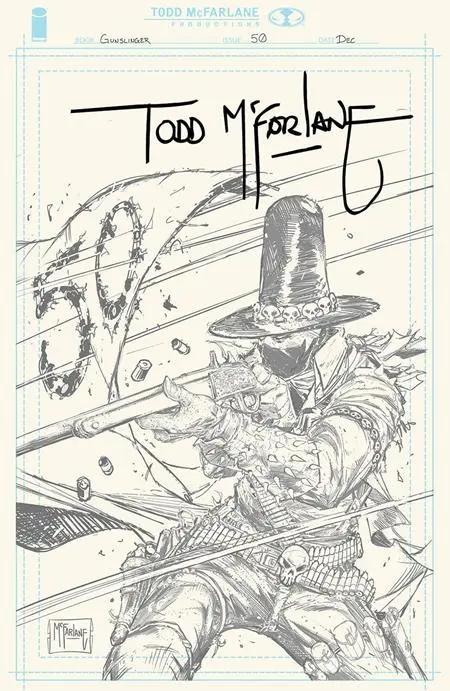 GUNSLINGER SPAWN #50 CVR H INC 1:1000 TODD MCFARLANE SIGNED PENCIL VAR Image Comics