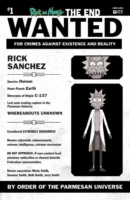 RICK AND MORTY THE END #1 CVR E INC 1:10 MOST WANTED VAR Oni Press