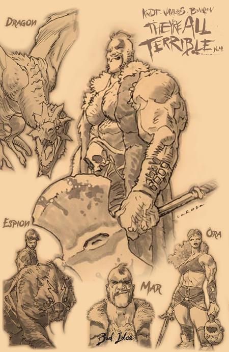 THEYRE ALL TERRIBLE #4 (OF 4) CVR B LEWIS LAROSA CHARACTER SKETCH VAR BAD IDEA