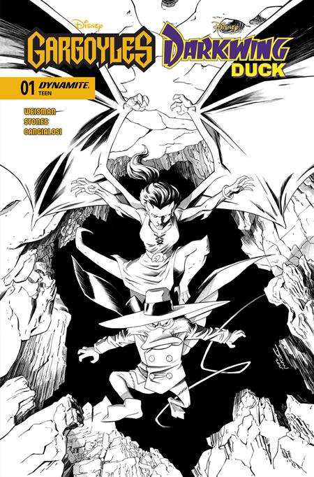 GARGOYLES DARKWING DUCK #1 CVR I INC 1:10 DECLAN SHALVEY LINE ART VAR DYNAMITE Entertainment