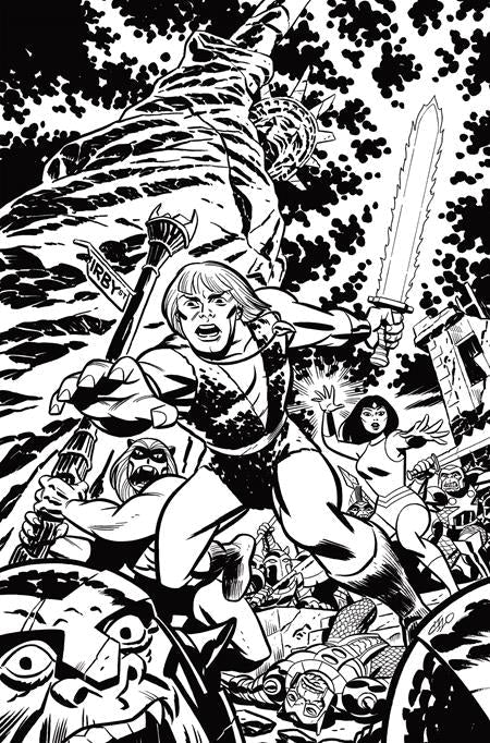 THUNDARR THE BARBARIAN #1 CVR P INC 1:30 MICHAEL CHO LINE ART VIRGIN VAR DYNAMITE Entertainment