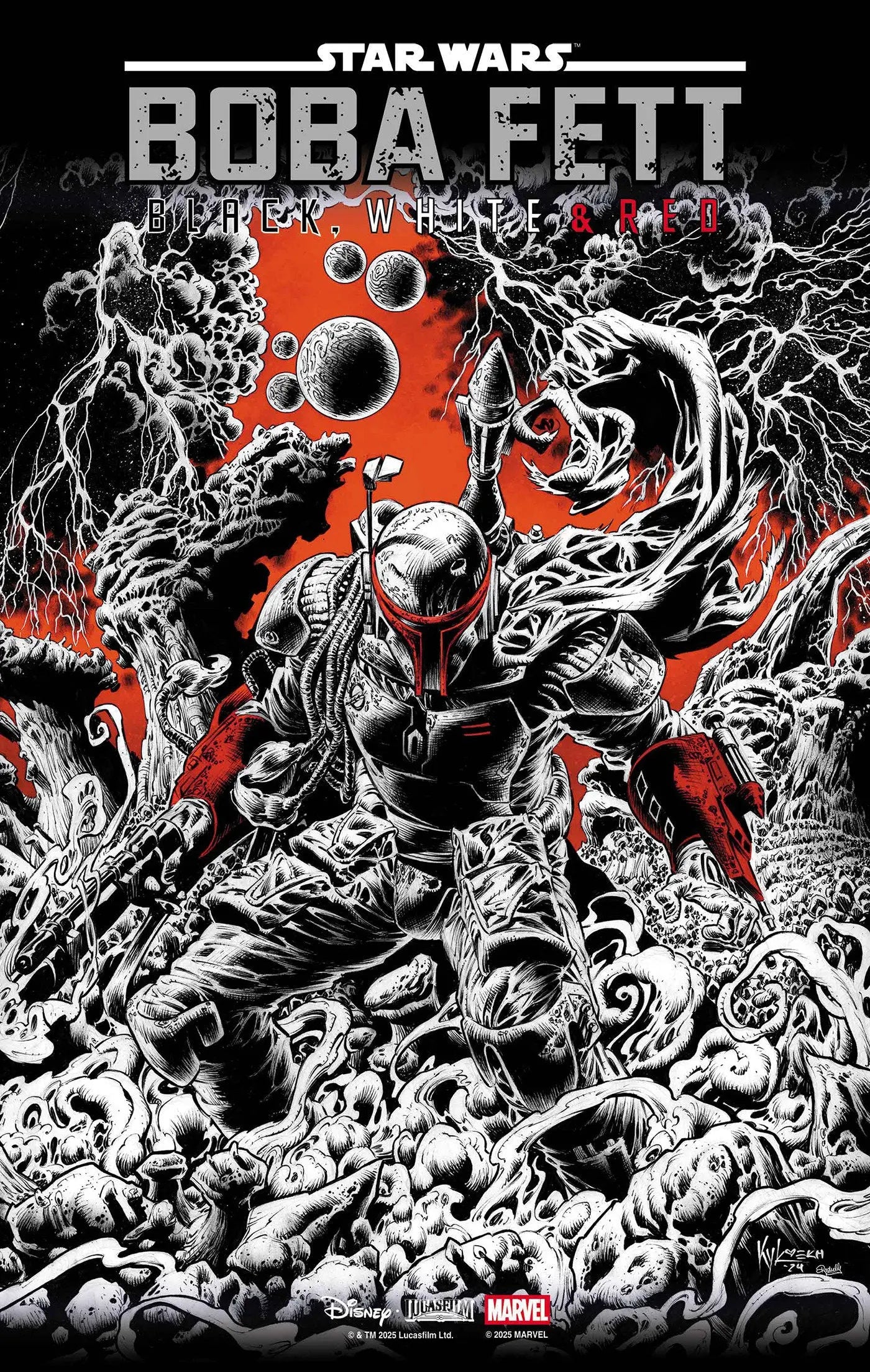 STAR WARS: BOBA FETT - BLACK, WHITE & RED #2 KYLE HOTZ INCENTIVE VARIANT 1:25 Marvel