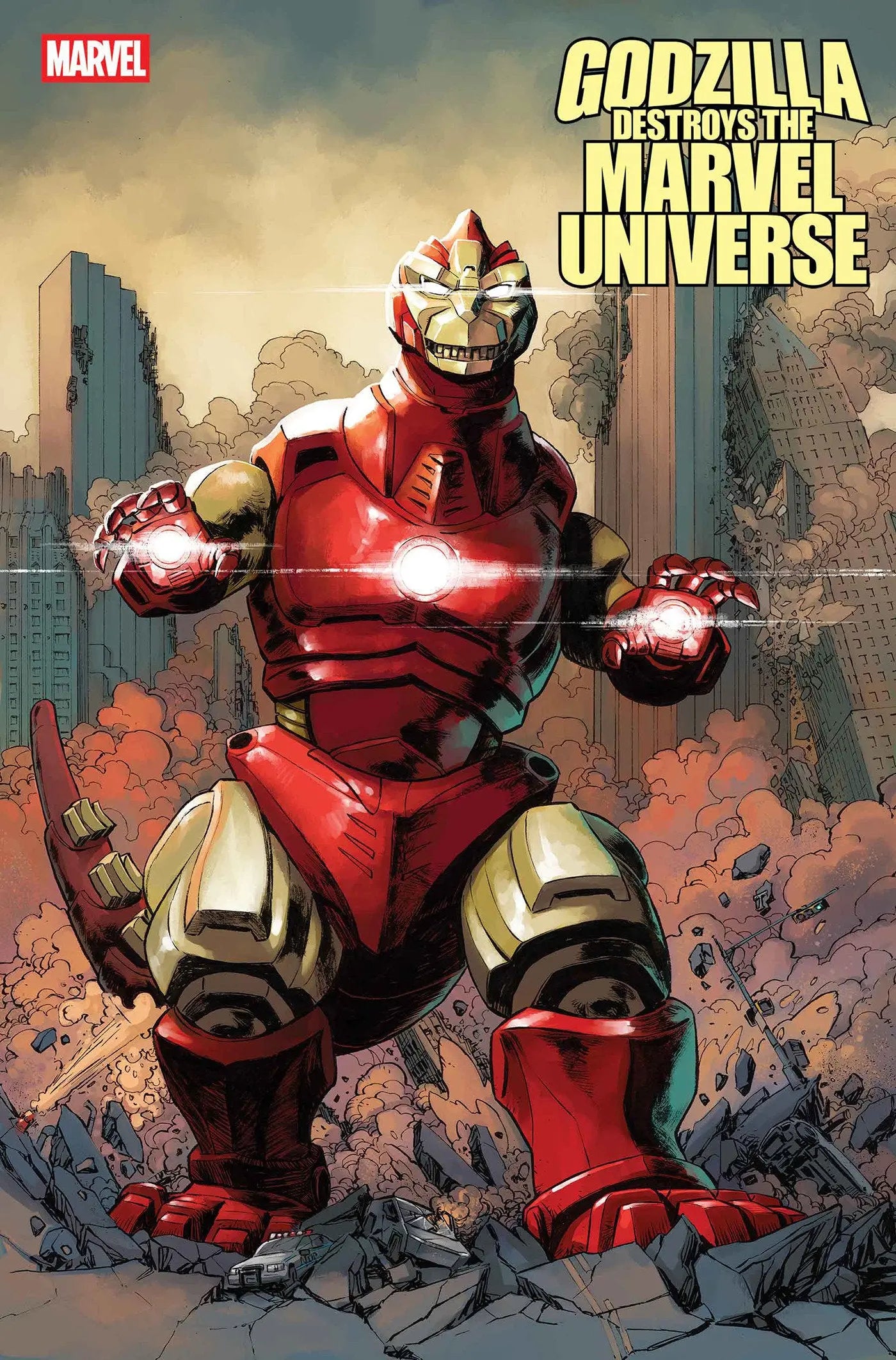 GODZILLA DESTROYS THE MARVEL UNIVERSE #3 DAVE WACHTER MARVELIZED IRON MAN-ZILLA VARIANT Marvel