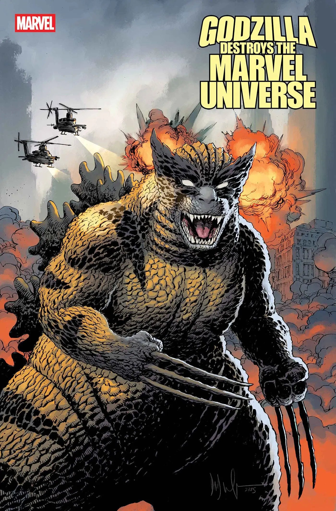 GODZILLA DESTROYS THE MARVEL UNIVERSE #4 DAVE WACHTER MARVELZED WOLVERINE-ZILLA VARIANT Marvel