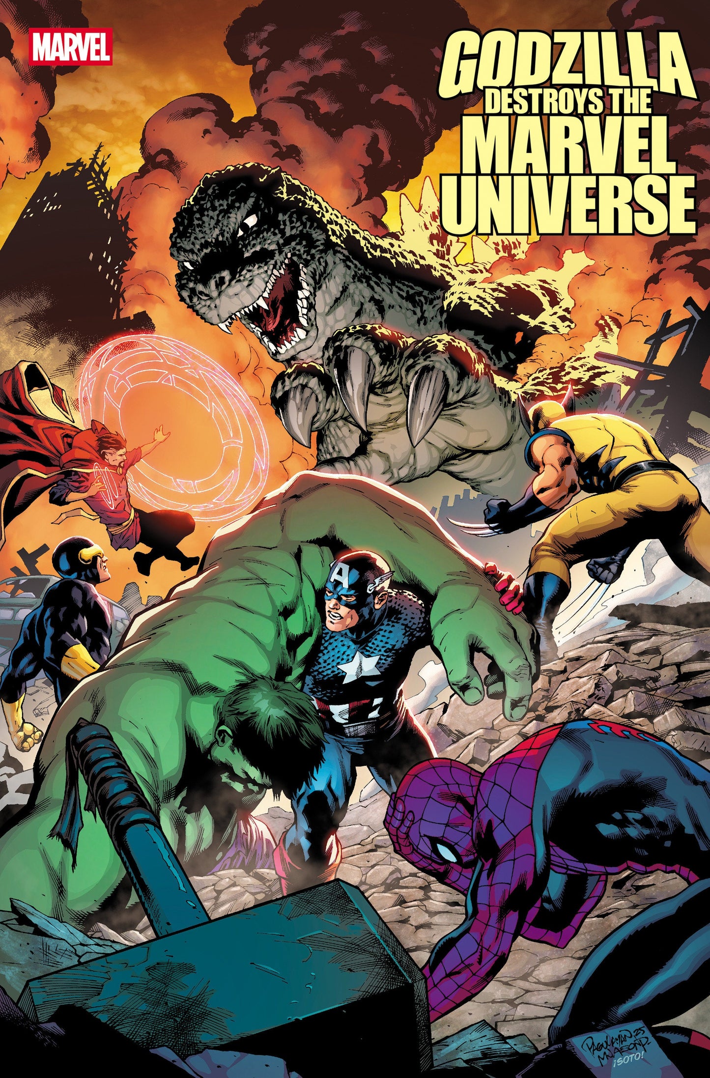 GODZILLA DESTROYS THE MARVEL UNIVERSE #5 CARLO PAGULAYAN FAN FAVORITE VARIANT Marvel