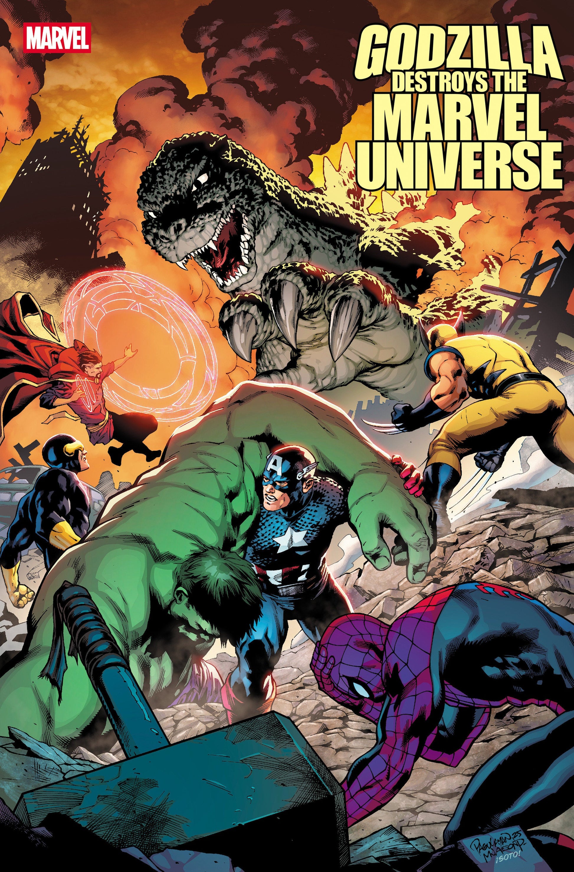 GODZILLA DESTROYS THE MARVEL UNIVERSE #5 CARLO PAGULAYAN FAN FAVORITE VARIANT Marvel
