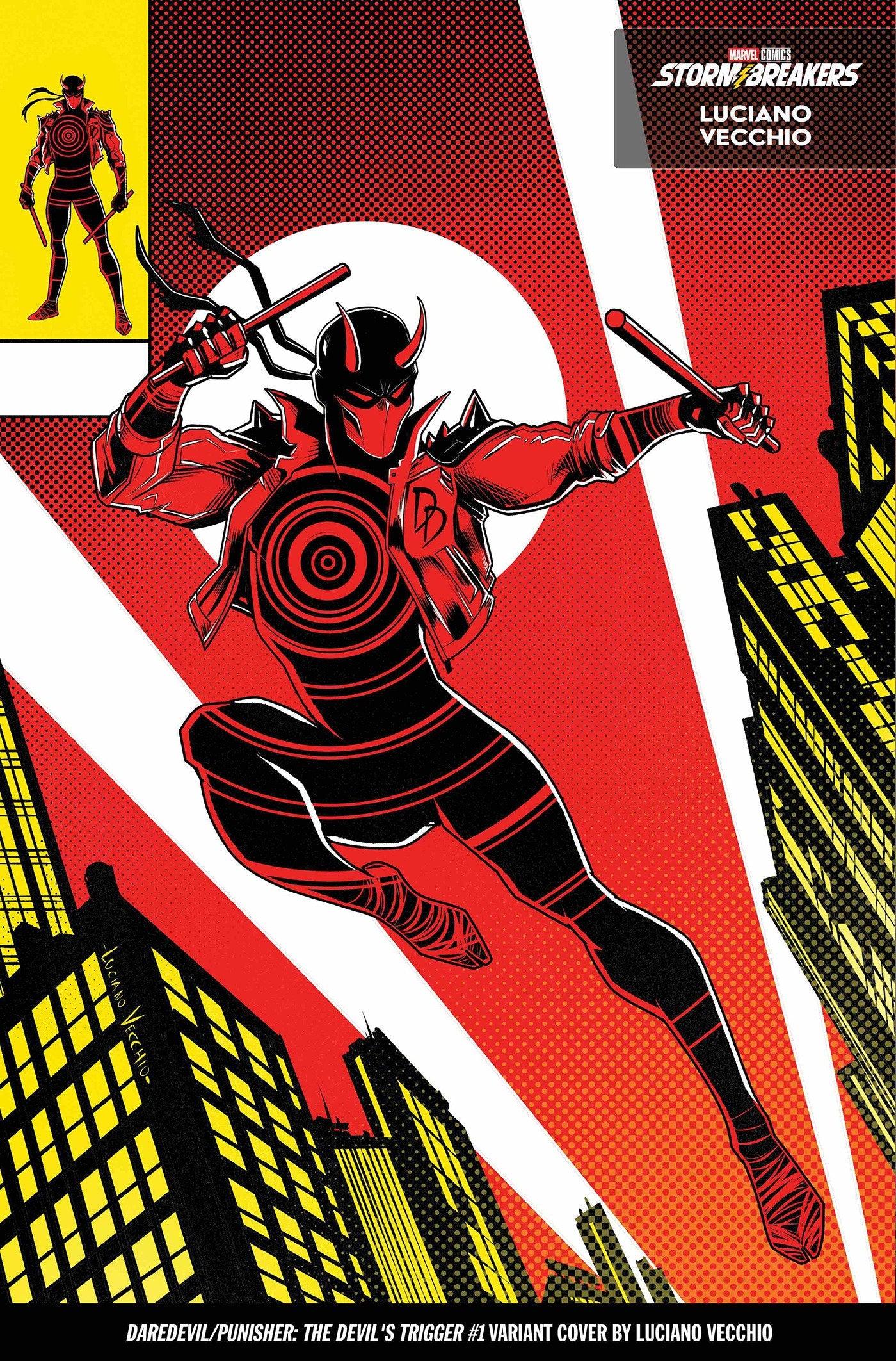 DAREDEVIL/PUNISHER: THE DEVIL'S TRIGGER #1 LUCIANO VECCHIO FROM THE CHAOS A COSTUME VARIANT Marvel