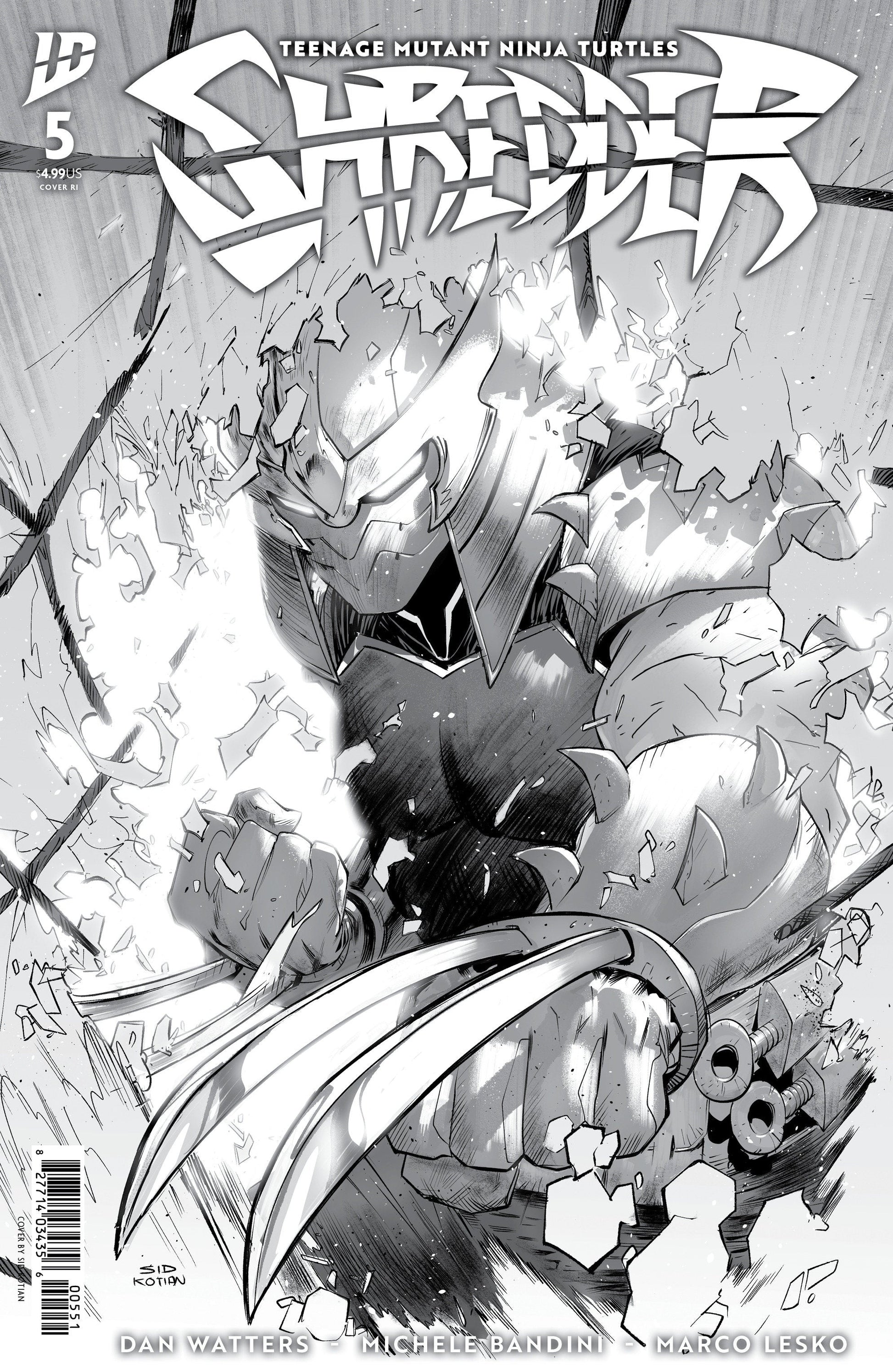 Teenage Mutant Ninja Turtles: Shredder #5 Variant RI (25) (Kotian B&W) 1:25 IDW Publishing