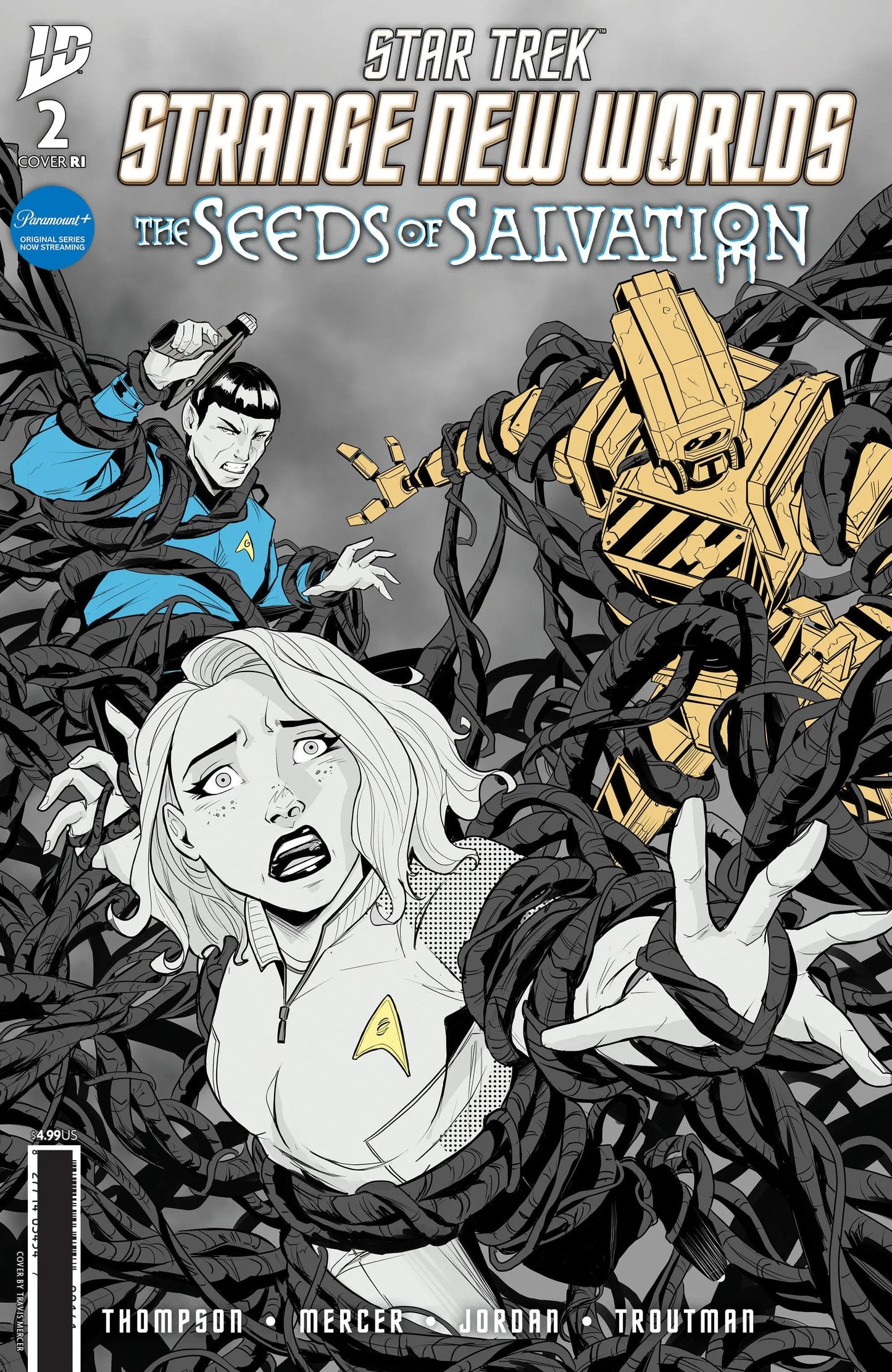 Star Trek: Strange New Worlds--The Seeds of Salvation #2 Variant INCENTIVE (10) (Mercer B&W) 1:10 IDW Publishing