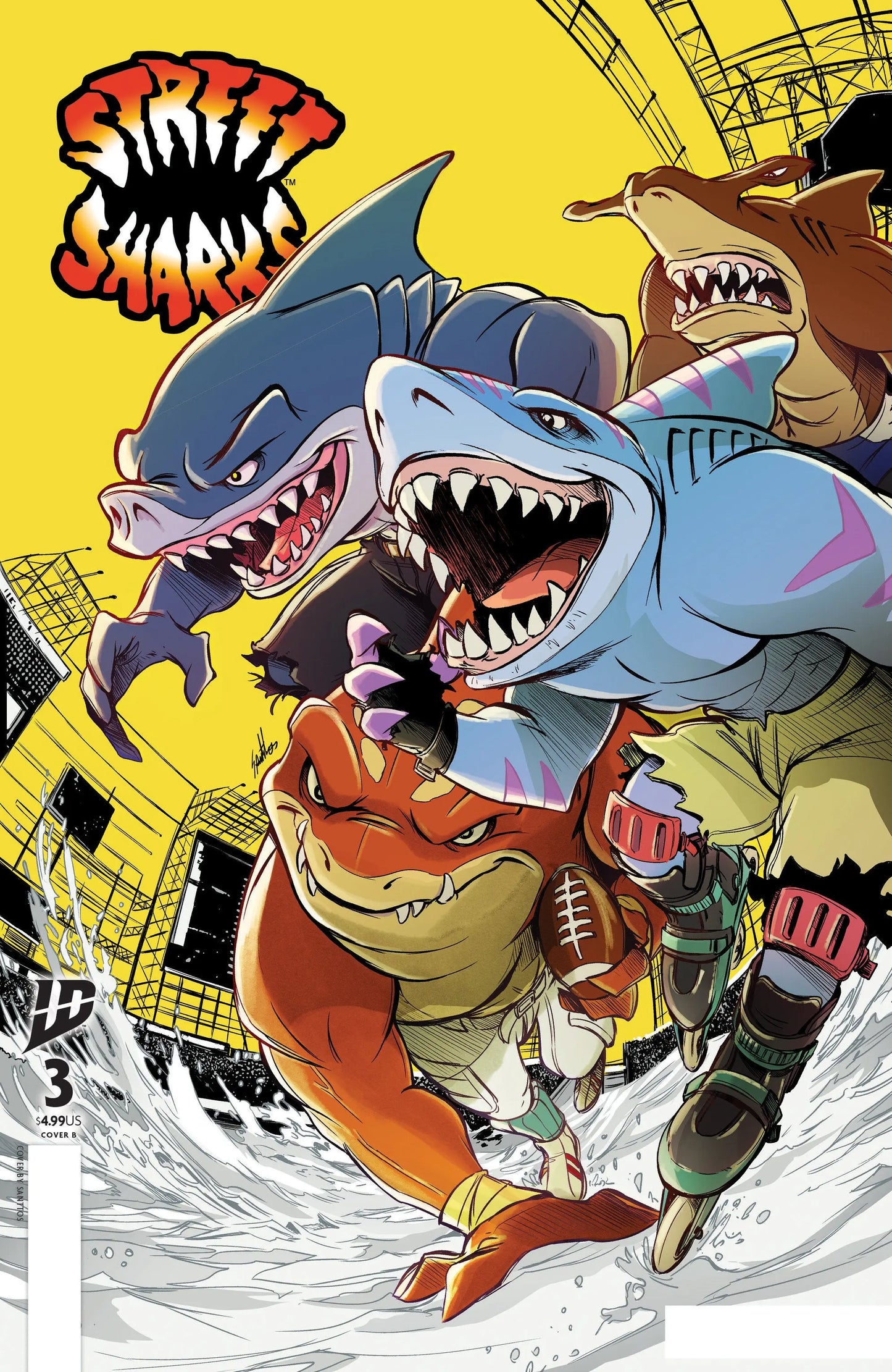 Street Sharks #3 Variant B (Santtos) IDW Publishing