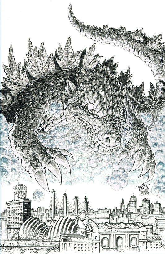 Godzilla Vs. America: Kansas City Variant INCENTIVE (50) (Moody & Williams II B&W Full Art) 1:50 IDW Publishing