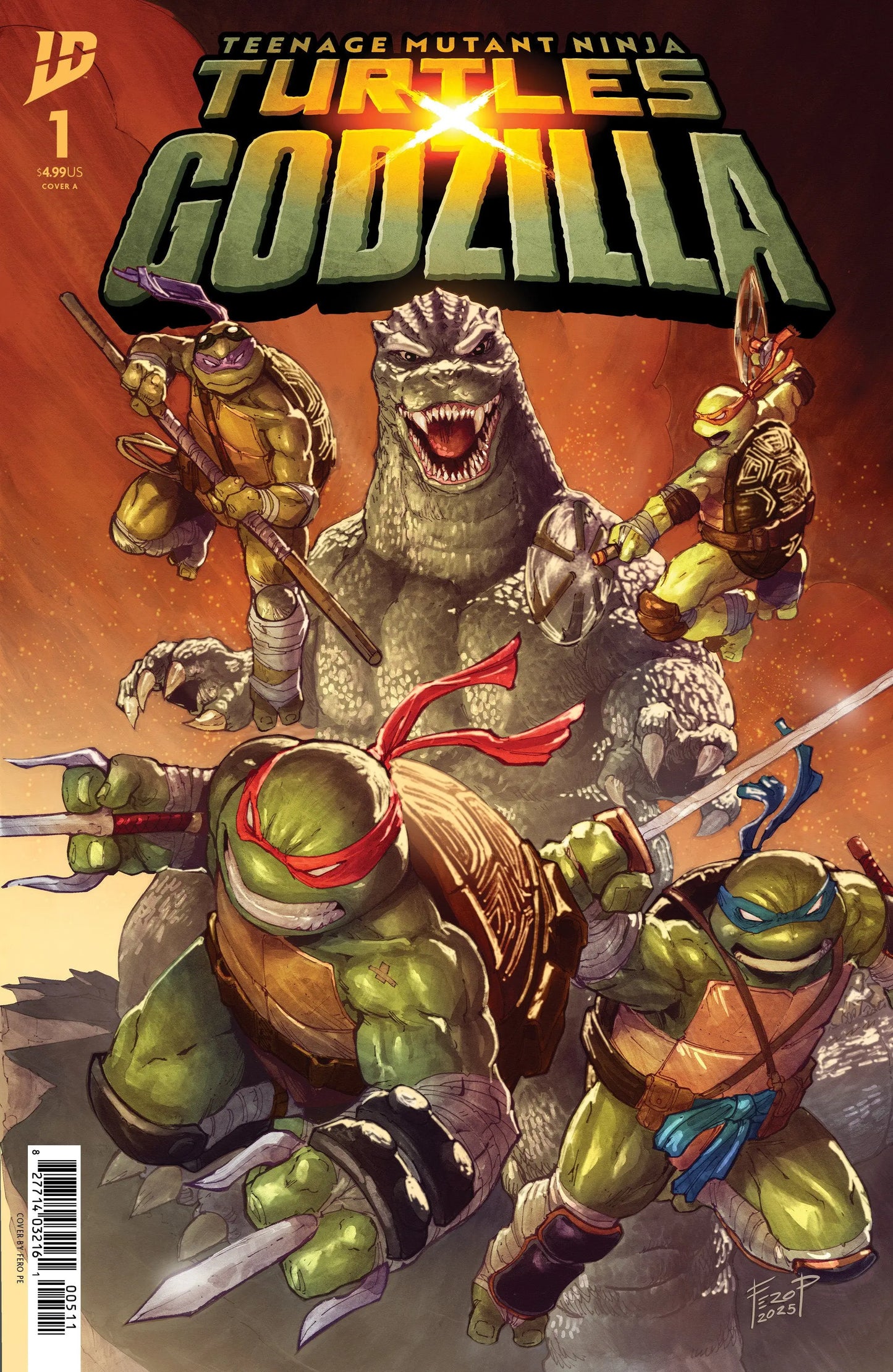 Teenage Mutant Ninja Turtles x Godzilla #1 Cover A (Pe) IDW Publishing