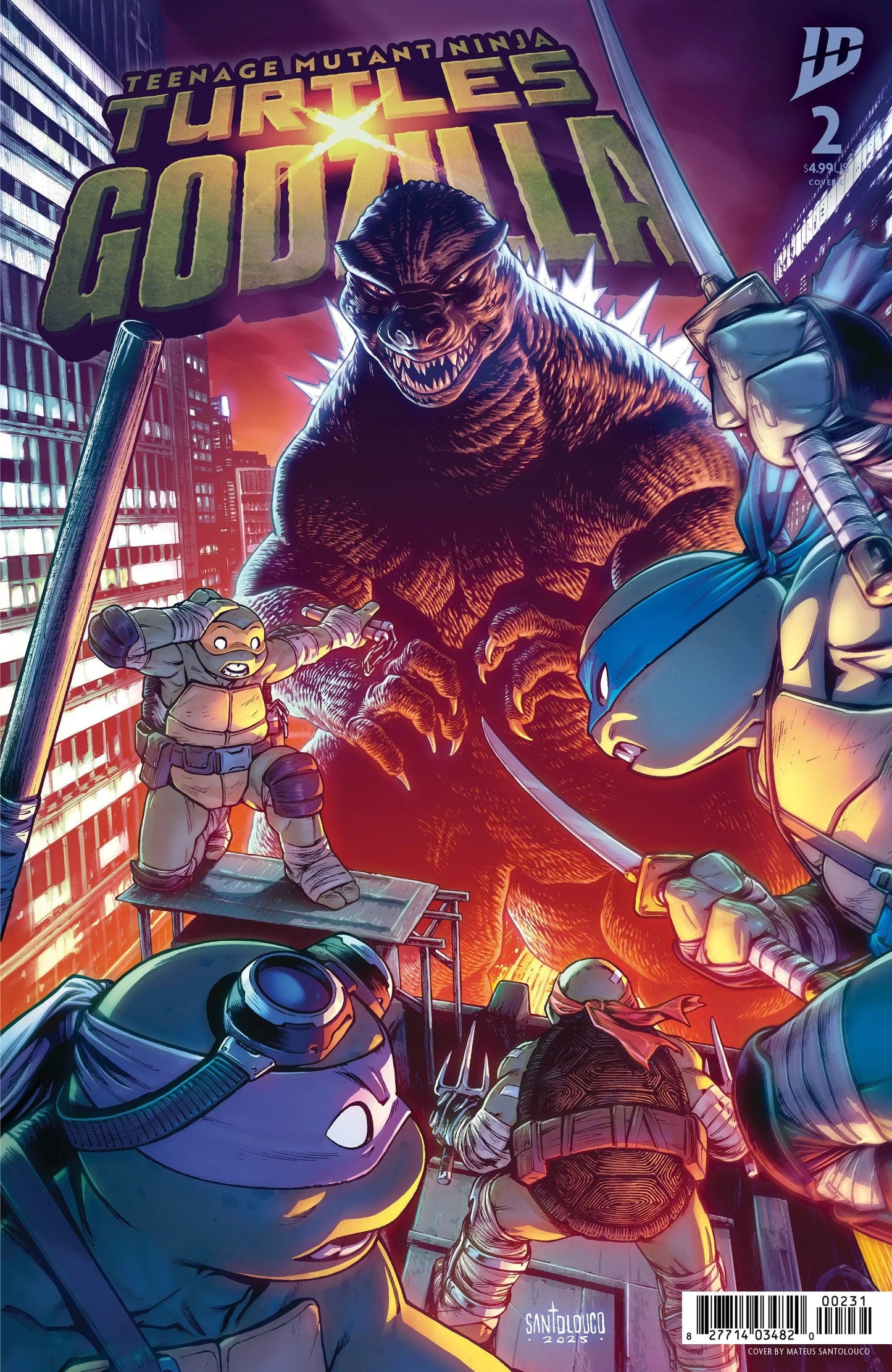 Teenage Mutant Ninja Turtles x Godzilla #2 Variant C (Santolouco) IDW Publishing