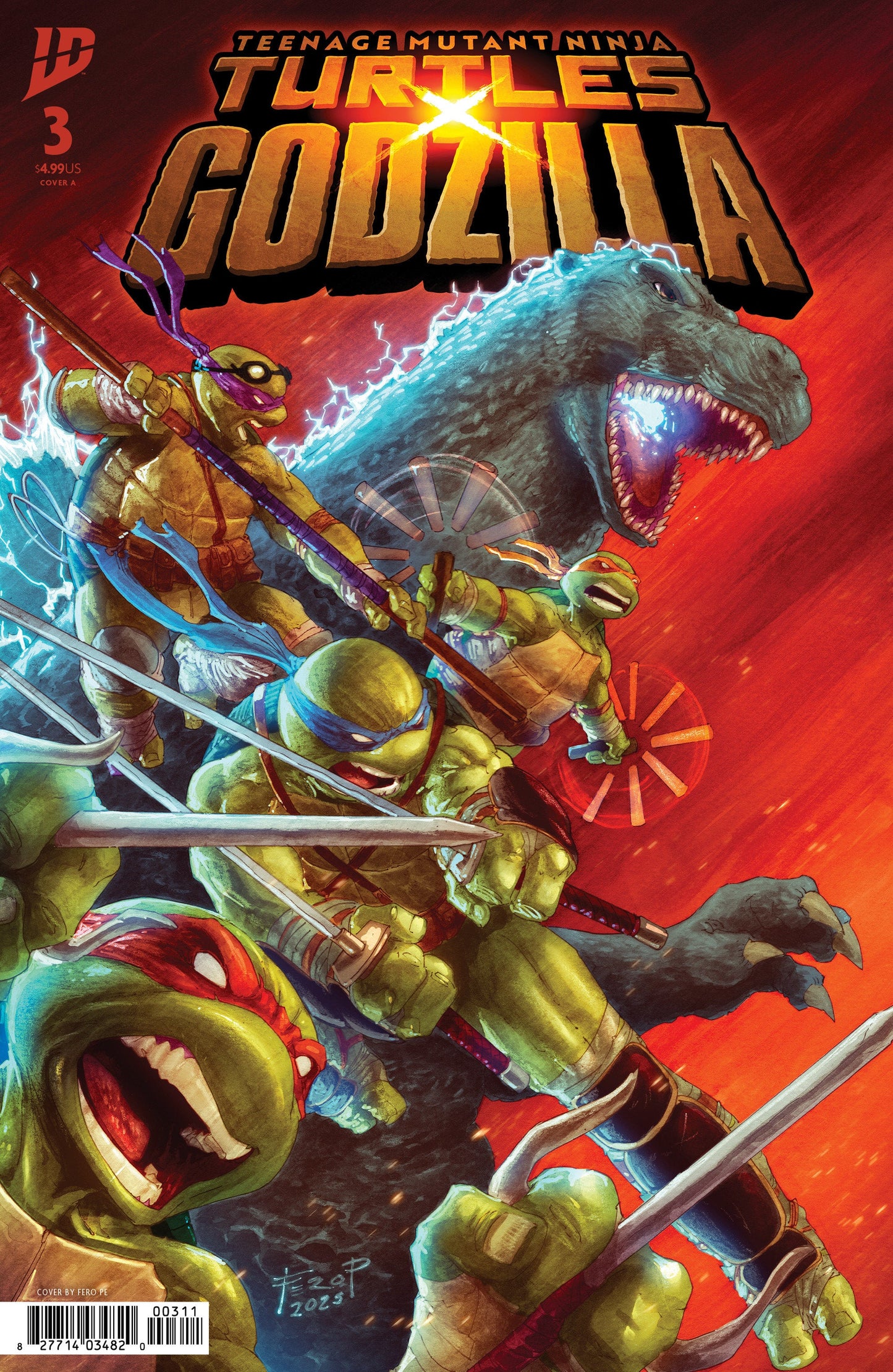 Teenage Mutant Ninja Turtles x Godzilla #3 Cover A (Pe) IDW Publishing