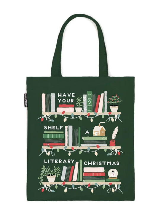 Have Your Shelf a Literary Christmas Tote Bag Out of Print