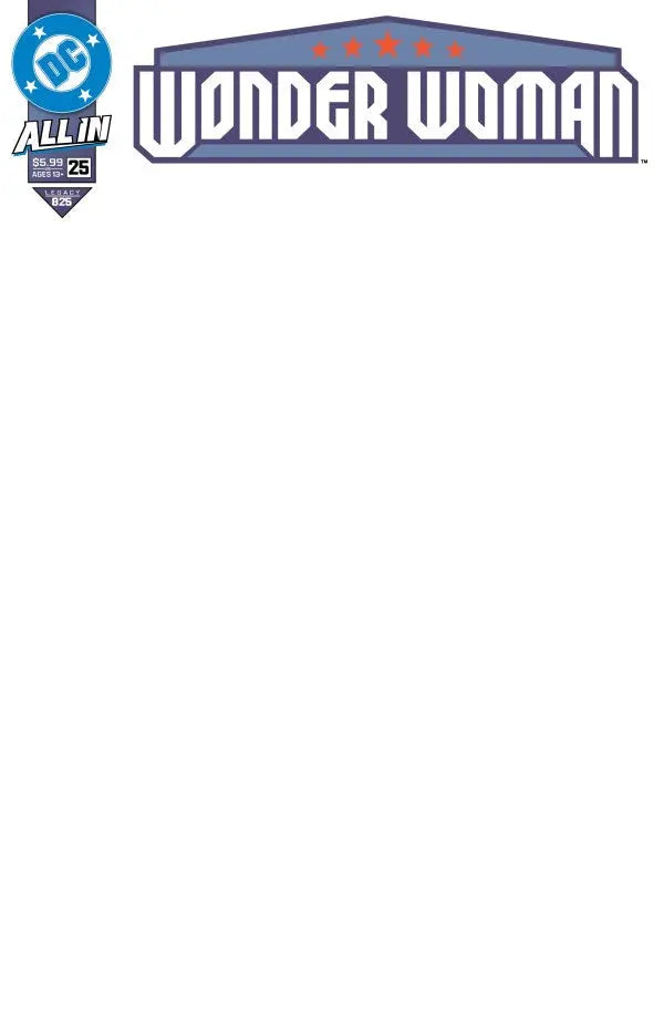 WONDER WOMAN #25 CVR F BLANK CARD STOCK VAR DC Comics